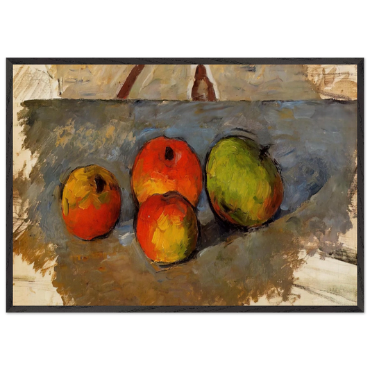 Four Apples - Paul Cezanne Framed Art Print – Black Wooden Frame - Default Title - -Framed Art Print