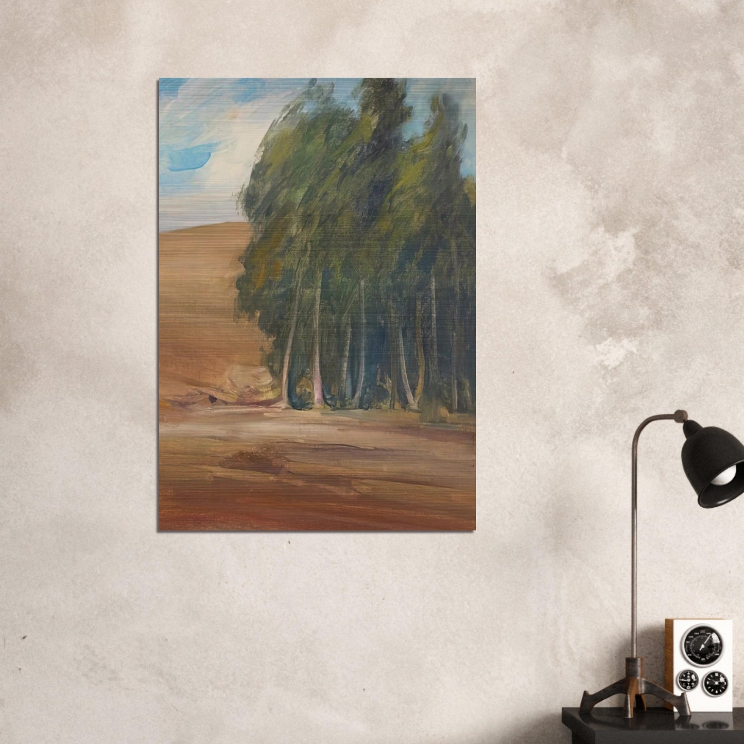 A Grove of Windswept Trees - Tonalism - Xavier Martinez Brushed Aluminum Print - 70x100 cm / 28x40 inches | Xavier Martinez Aluminum Print | Xavier Martinez Prints