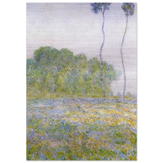Springtime. Meadow at Giverny - claude monet Brushed Aluminum Print - 70x100 cm / 28x40 inches | claude monet Aluminum Print | claude monet Prints