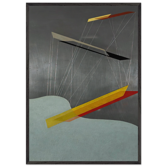 Sil I - Laszlo Moholy-Nagy 70x100 cm / 28x40 inches Framed Art Print – Black Wooden Frame