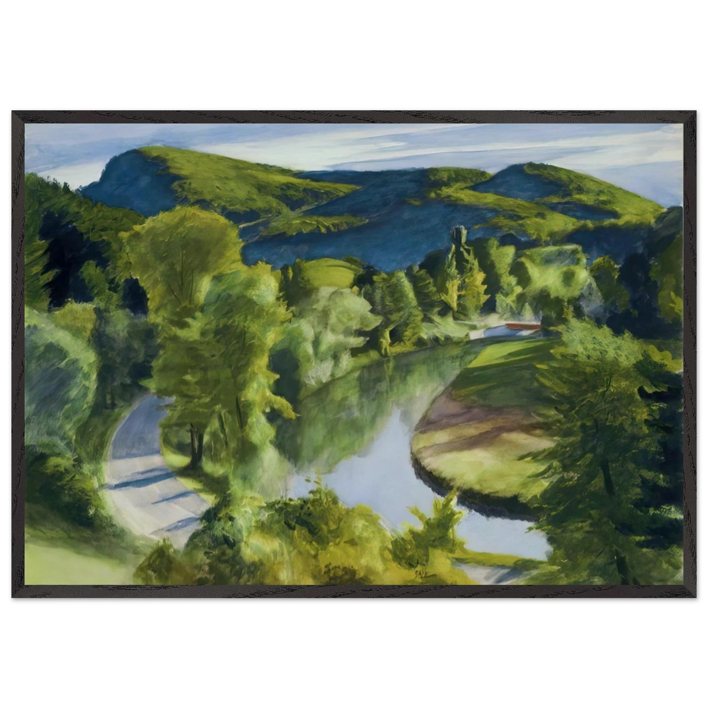 First Branch of the White River Vermont - Edward Hopper Framed Art Print – Black Wooden Frame - Default Title - -Framed Art Print