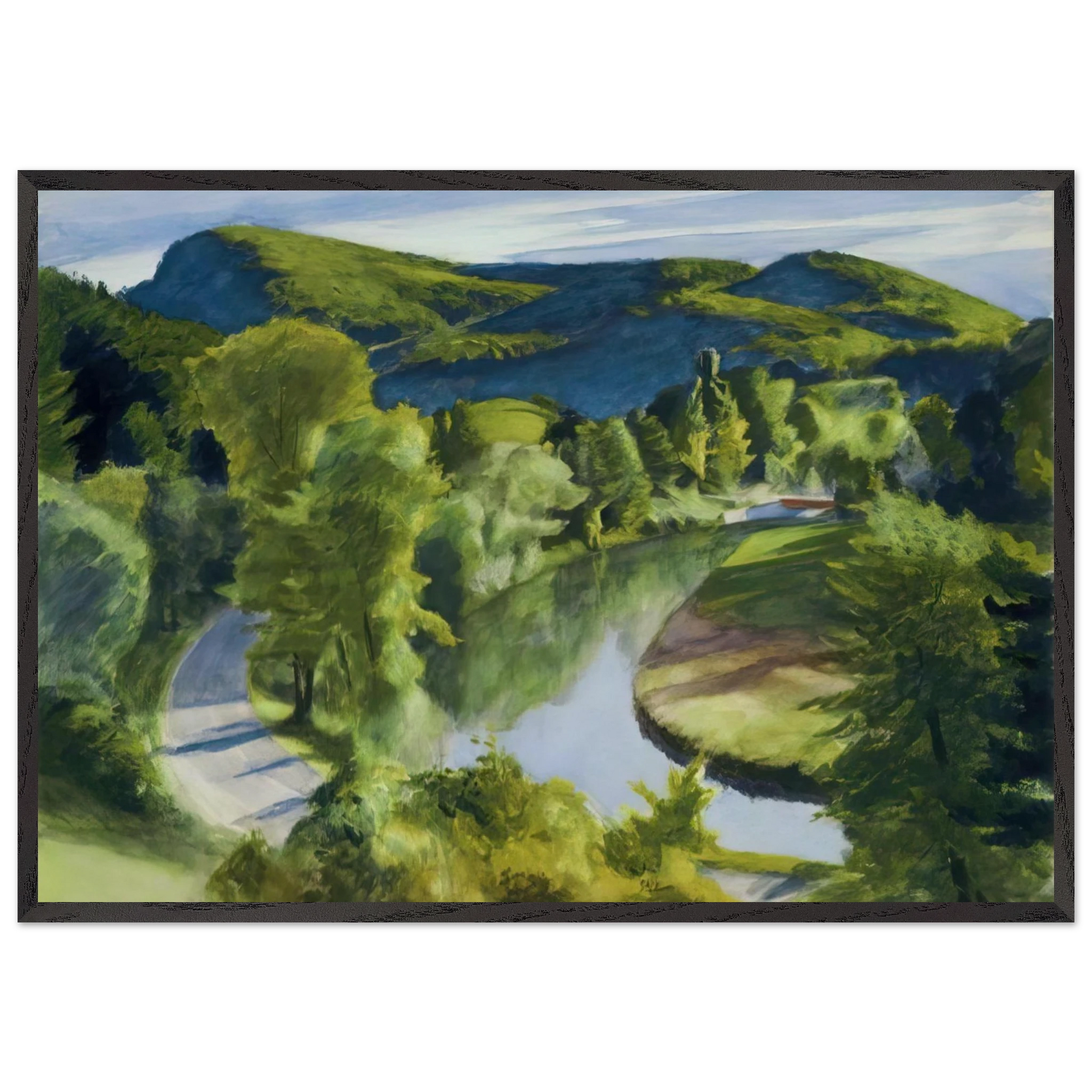 First Branch of the White River Vermont - Edward Hopper Framed Art Print – Black Wooden Frame - Default Title - -Framed Art Print