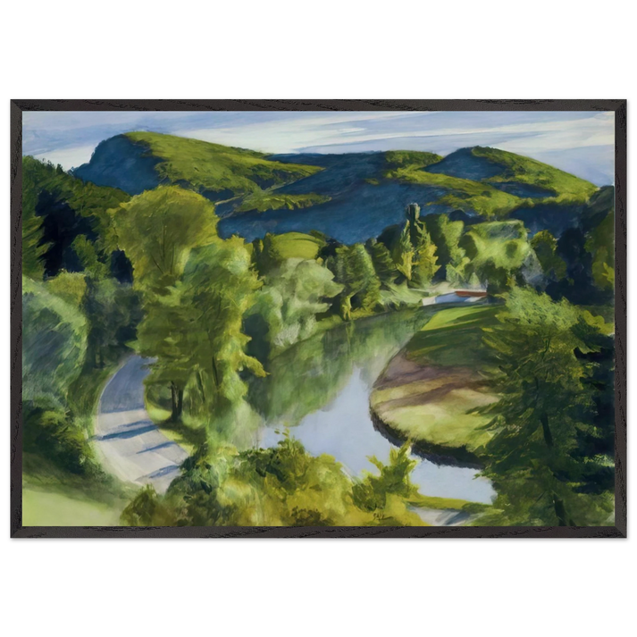 First Branch of the White River Vermont - Edward Hopper 70x100 cm / 28x40 inches Framed Art Print – Black Wooden Frame