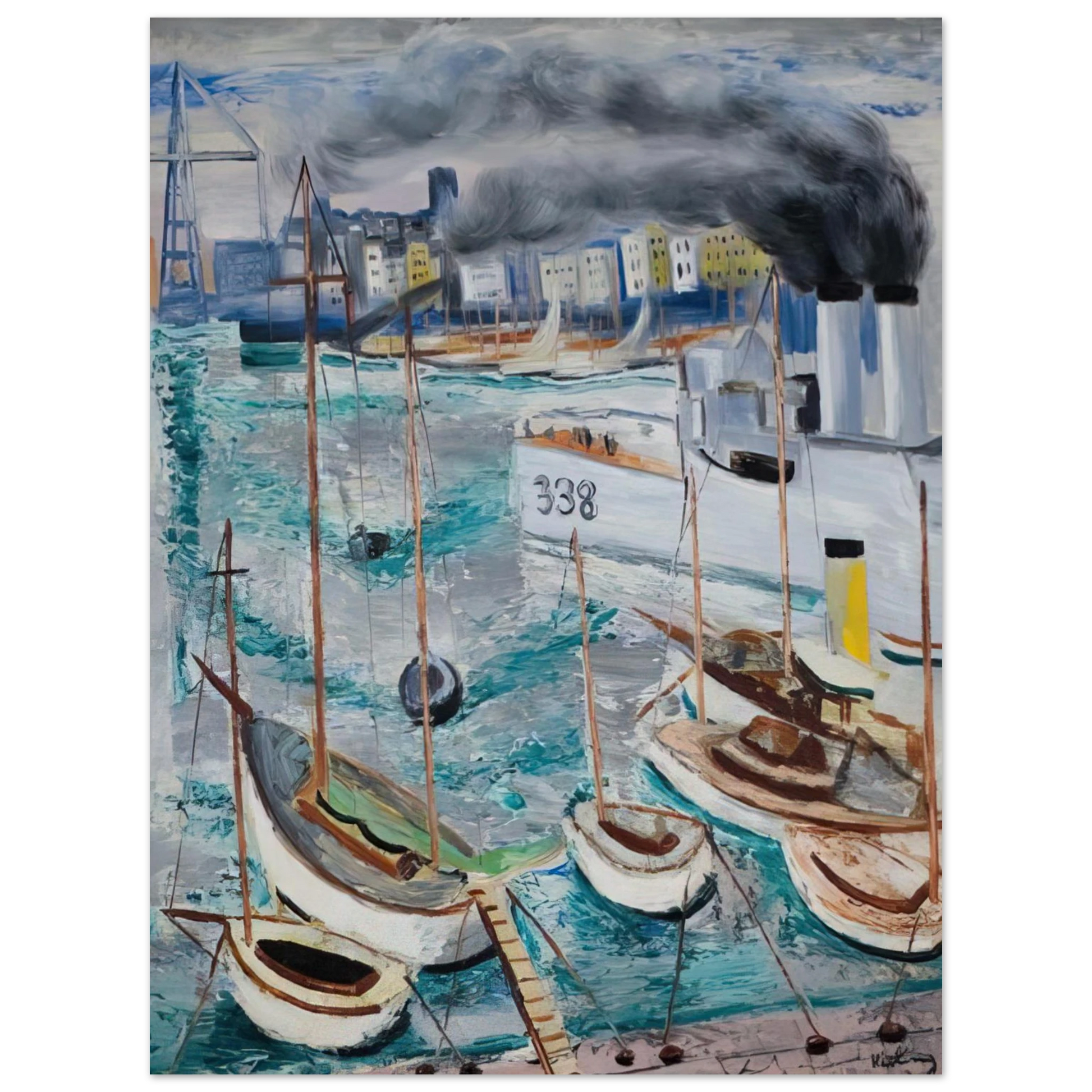 Moise Kisling - MARSEILLE PORT 1 Fine Art Poster - Default Title