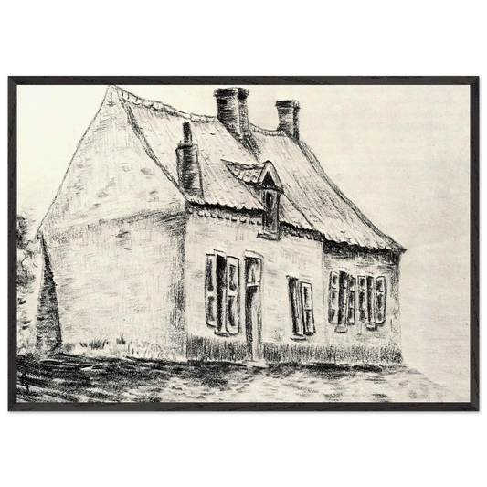 A house Magros - Vincent van Gogh Framed Art Print – Black Wooden Frame - Default Title - -Framed Art Print