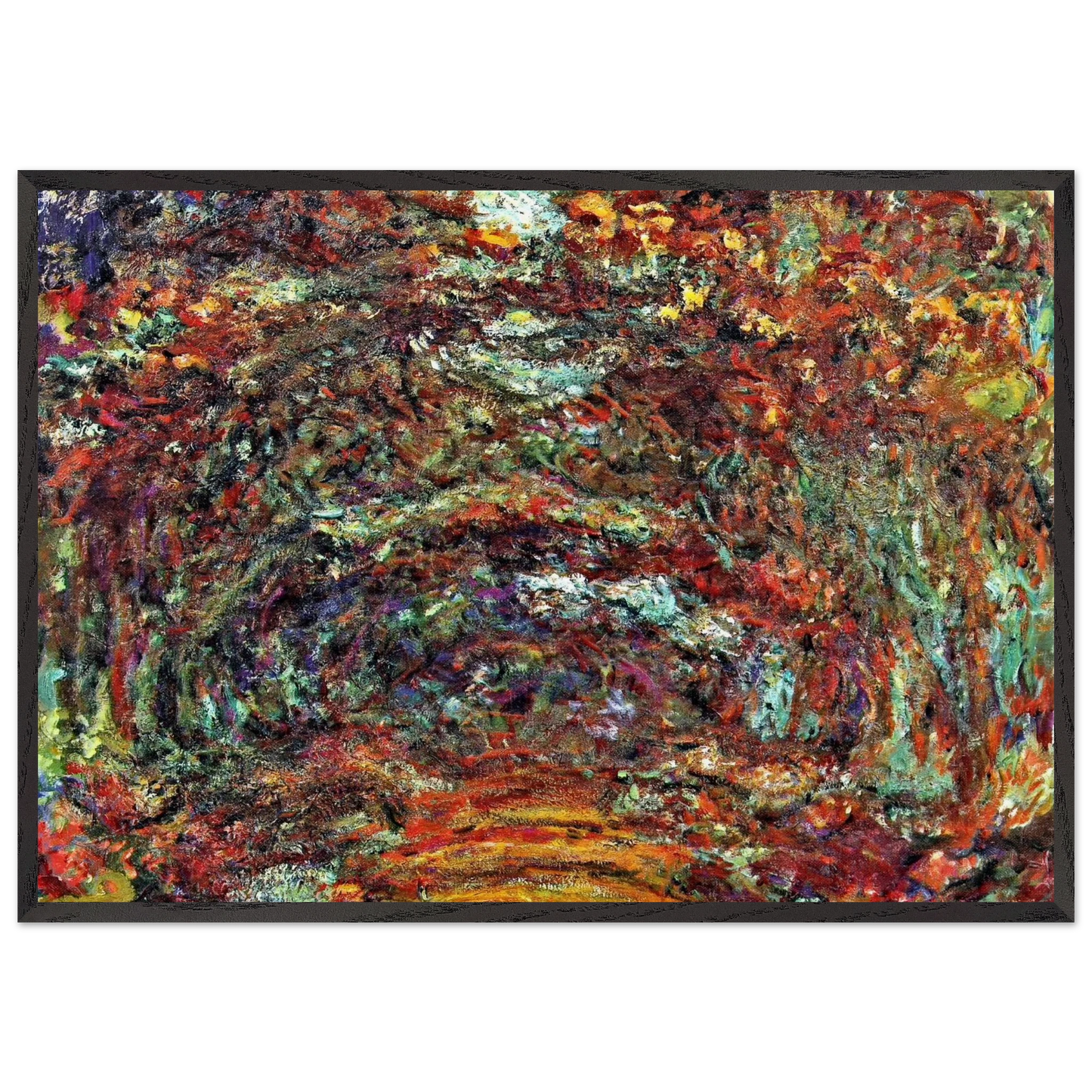 The Rose Path Giverny - claude monet Framed Art Print – Black Wooden Frame - Default Title - -Framed Art Print