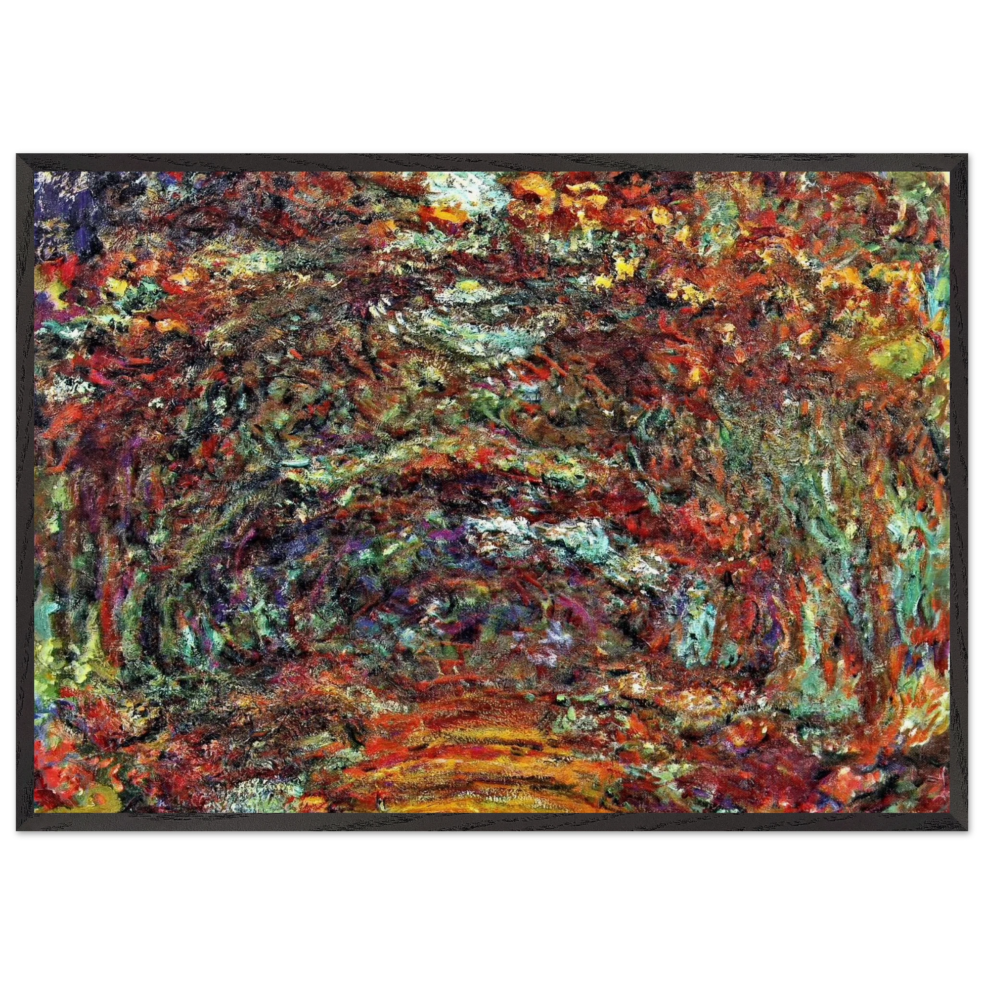 The Rose Path Giverny - claude monet Framed Art Print – Black Wooden Frame - Default Title - -Framed Art Print