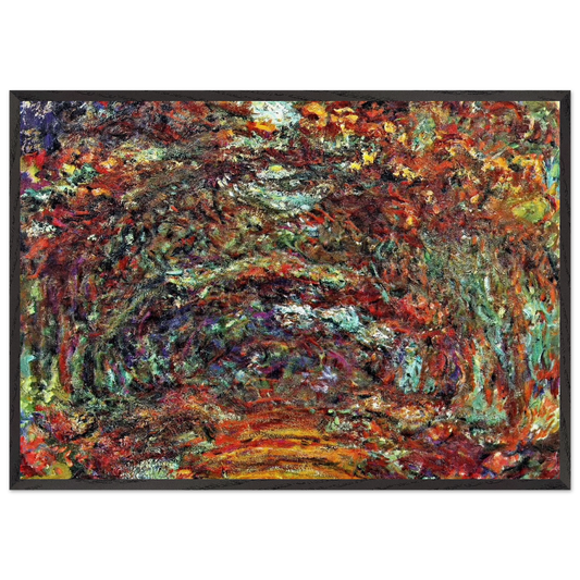 The Rose Path Giverny - claude monet Framed Art Print – Black Wooden Frame - Default Title - -Framed Art Print