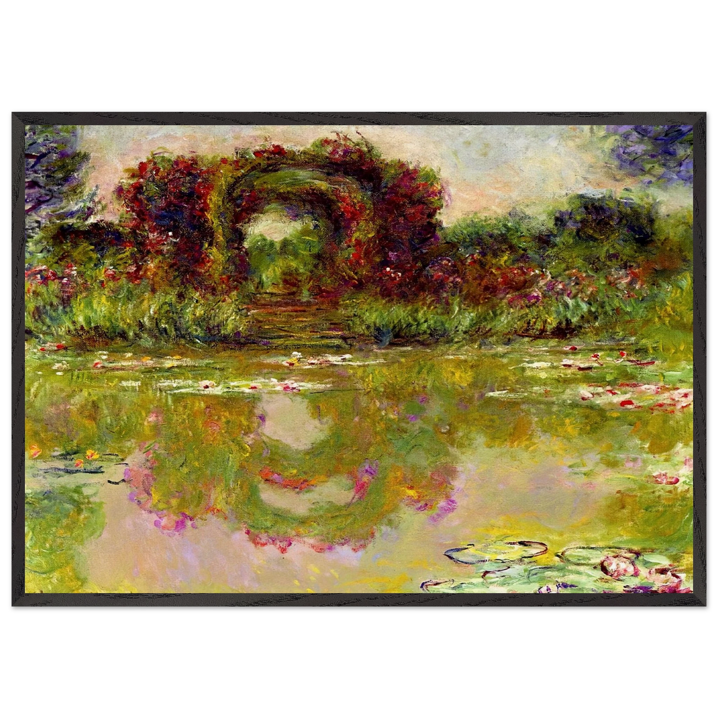 Rose Arches at Giverny - claude monet Framed Art Print – Black Wooden Frame - Default Title - -Framed Art Print