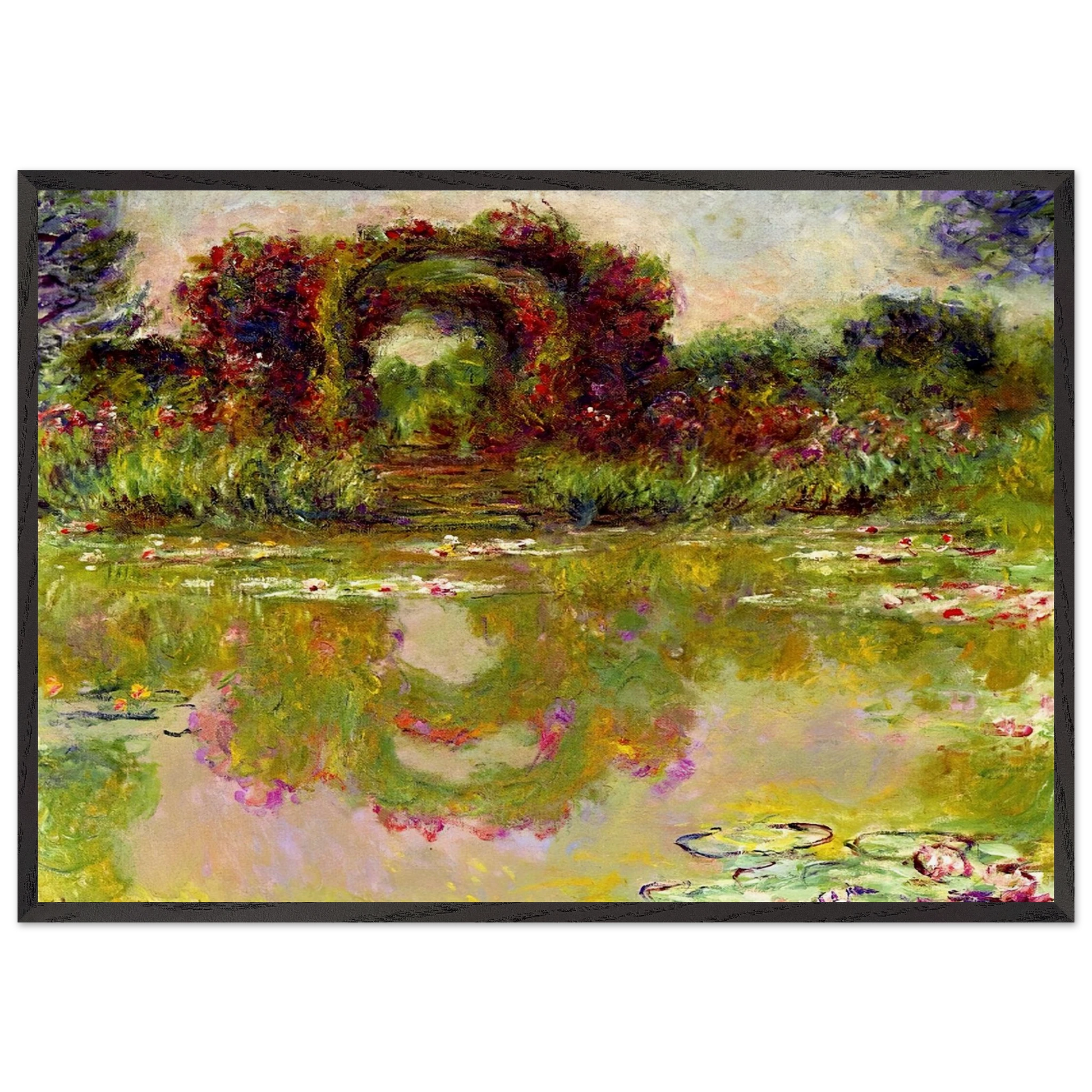 Rose Arches at Giverny - claude monet Framed Art Print – Black Wooden Frame - Default Title - -Framed Art Print