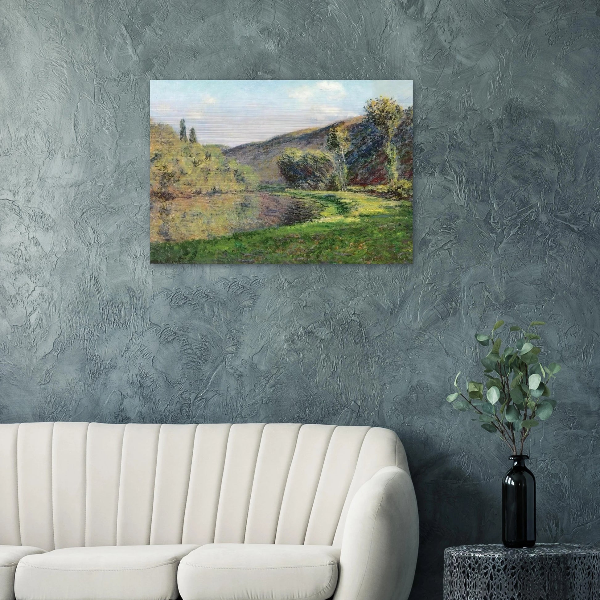 The Arm of the Siene at Jeufosse, Afternoon - claude monet Brushed Aluminum Print - 70x100 cm / 28x40 inches | claude monet Aluminum Print | claude monet Prints