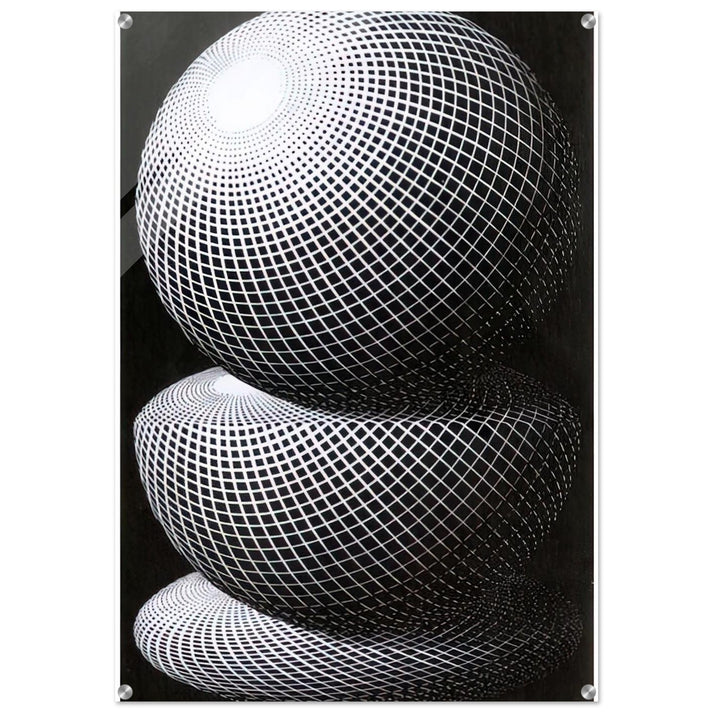 THREE SPHERES I SCHEME - MC Escher Acrylic Print - 70x100 cm / 28x40″ inches | Maurits Cornelis Escher Prints