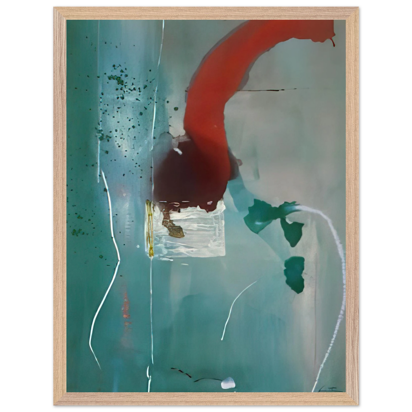 Helen Frankenthaler - Square One - 1985 Wall art - A2 (42 x 59.4  cm) - Premium Wooden Framed Poster With Fine Art Paper - Black frame