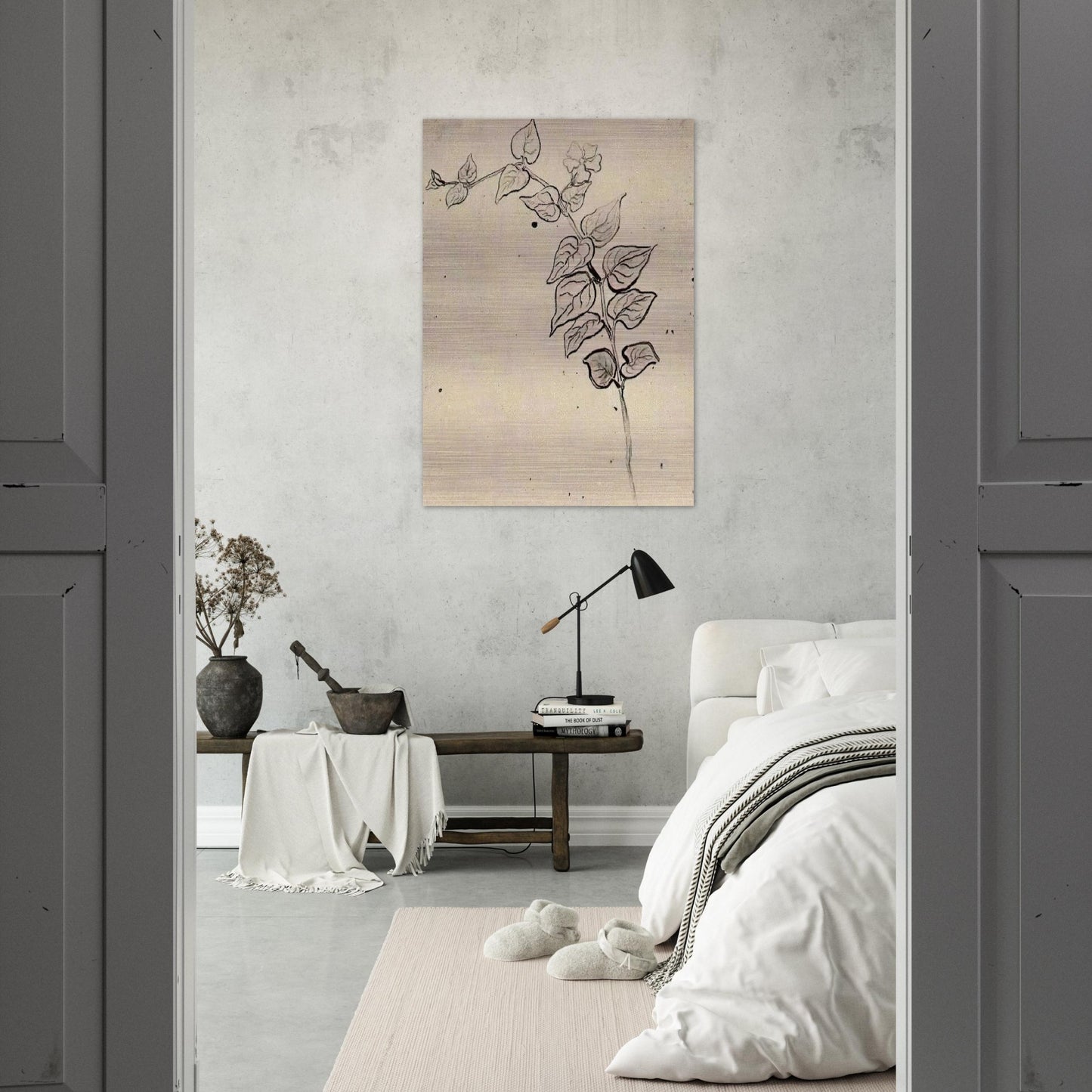 Branch with Leaves - Vincent van Gogh Brushed Aluminum Print - 70x100 cm / 28x40 inches | Vincent van Gogh Aluminum Print | Vincent van Gogh Prints