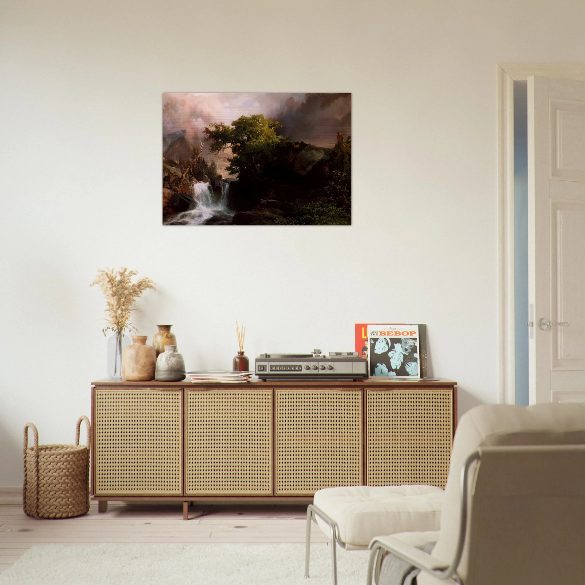 A Mountain Stream - Thomas Moran Brushed Aluminum Print - 70x100 cm / 28x40 inches | Thomas Moran Aluminum Print | Thomas Moran Prints