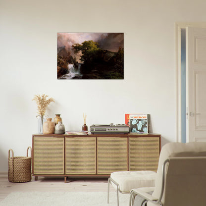 A Mountain Stream - Thomas Moran Brushed Aluminum Print - 70x100 cm / 28x40 inches | Thomas Moran Aluminum Print | Thomas Moran Prints