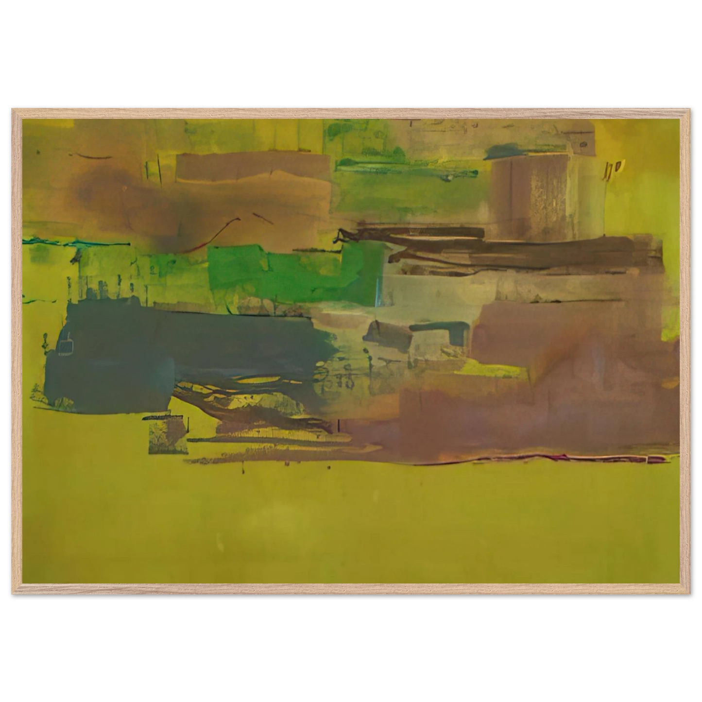 Helen Frankenthaler - August Deep - 1978 Wall art - 40x40 cm / 16x16 inches - Premium Wooden Framed Poster With Fine Art Paper - White frame
