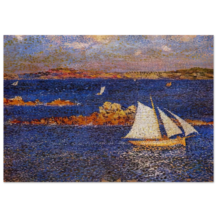 NEAR THE ROCKS OF PER KIRIDEC 1889 - Theo van Rysselberghe Brushed Aluminum Print - 70x100 cm / 28x40 inches | Theo van Rysselberghe Aluminum Print | Theo van Rysselberghe Prints
