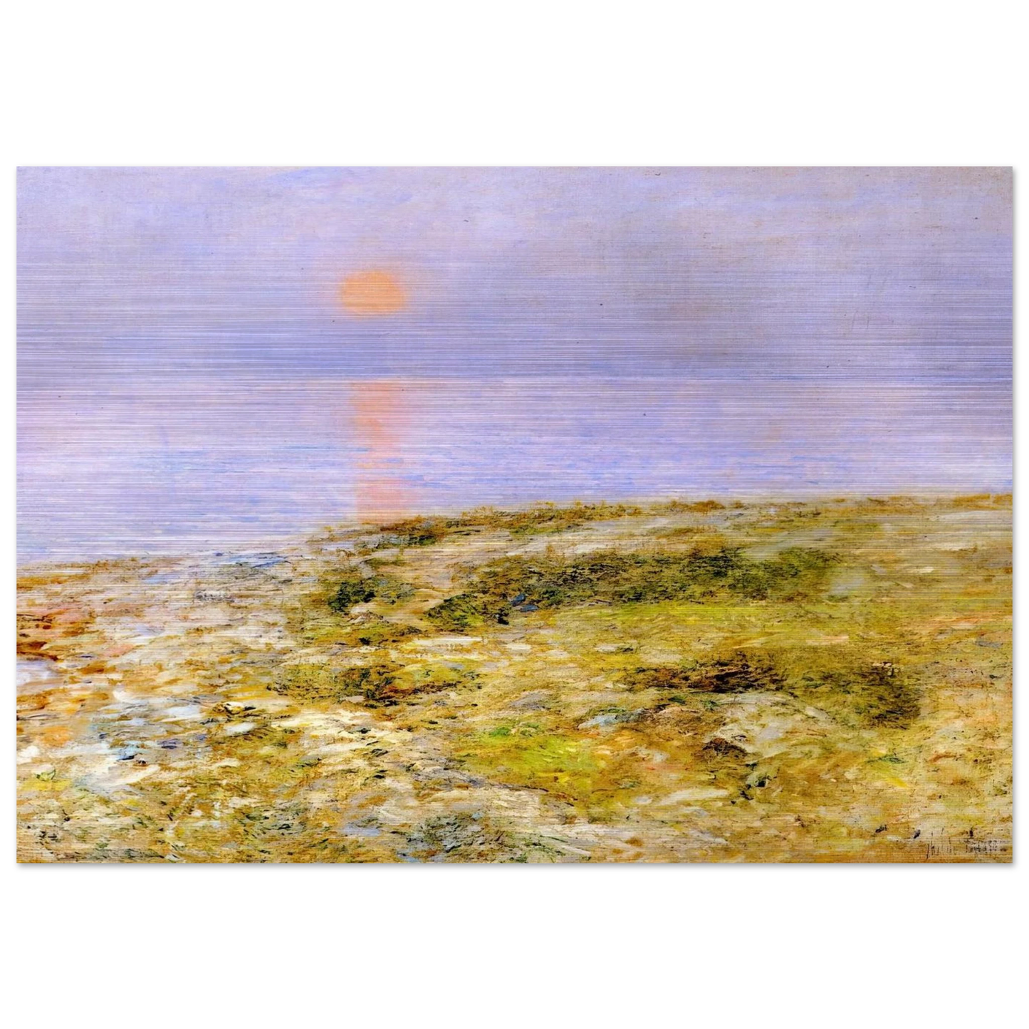 Sunset, Isle of Shoals - Childe Hassam Brushed Aluminum Print - 70x100 cm / 28x40 inches | Childe Hassam Aluminum Print | Childe Hassam Prints