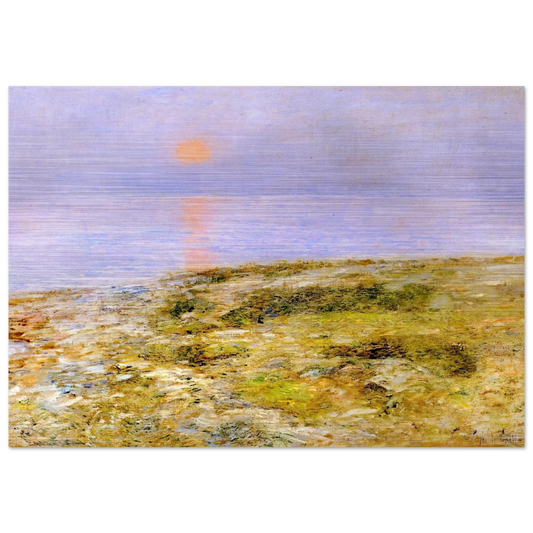 Sunset, Isle of Shoals - Childe Hassam Brushed Aluminum Print - 70x100 cm / 28x40 inches | Childe Hassam Aluminum Print | Childe Hassam Prints