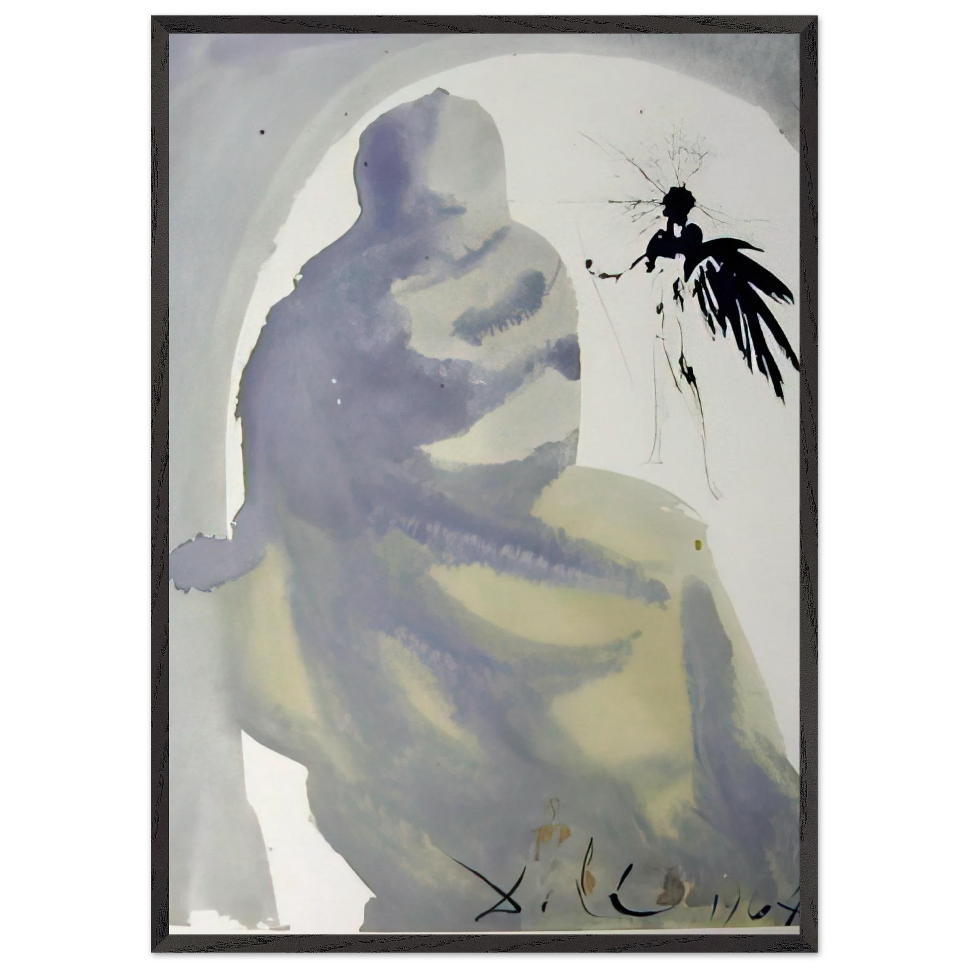 SEDUXISTI ME DOMINE 1967 - Salvador Dali Framed Art Print – Black Wooden Frame - Default Title - -Framed Art Print