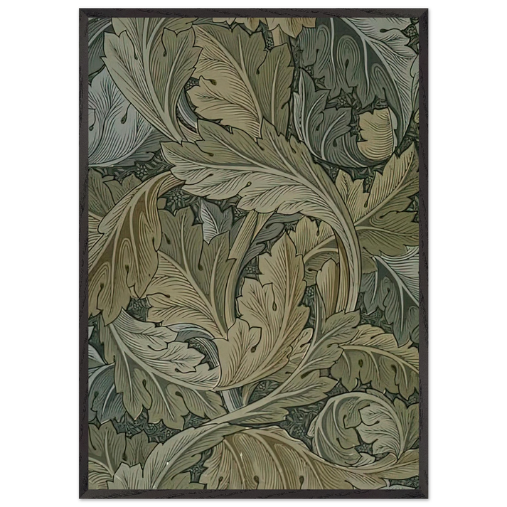 ACANTHUS WALLPAPER 1875 - William Morris 70x100 cm / 28x40 inches Framed Art Print – Black Wooden Frame