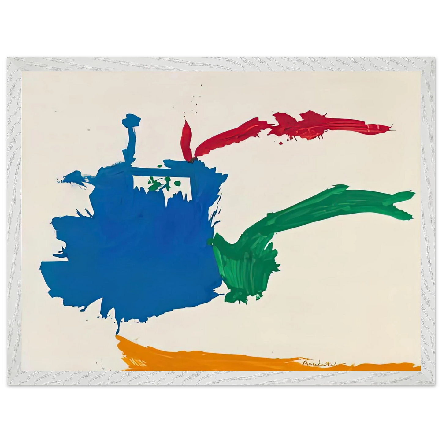 Helen Frankenthaler - Italian Beach, 1960- Wall Art - 21x29.7 cm / 8x12" - Premium Wooden Framed Poster With Fine Art Paper - Wood frame