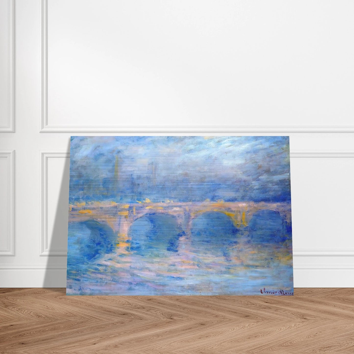 Waterloo Bridge at Sunset, Pink Effect - claude monet Brushed Aluminum Print - 70x100 cm / 28x40 inches | claude monet Aluminum Print | claude monet Prints