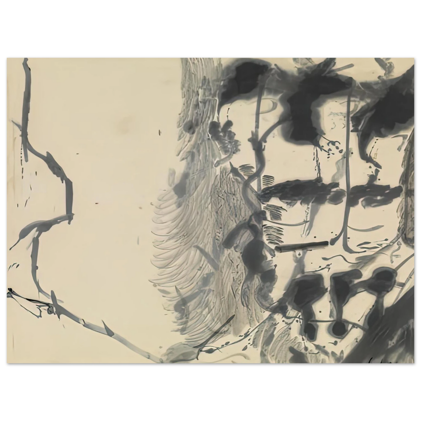 Helen Frankenthaler - New York Bamboo, 1957- Wall Art - 21x29.7 cm / 8x12" - Premium Wooden Framed Poster With Fine Art Paper - Wood frame