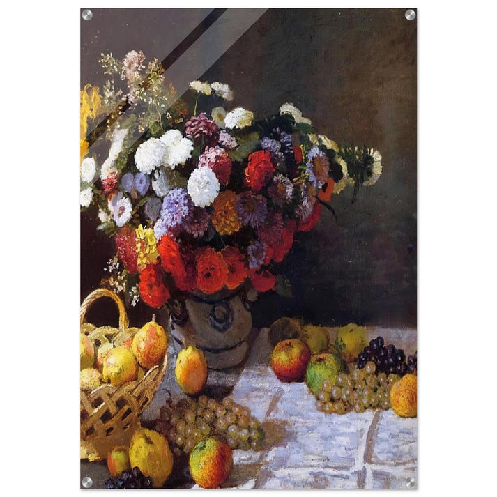 Flowers and Fruit - claude monet Acrylic Print - 70x100 cm / 28x40″ inches
