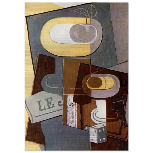 THE DICE 1922 - Juan Gris Brushed Aluminum Print - 70x100 cm / 28x40 inches | Juan Gris Aluminum Print | Juan Gris Prints
