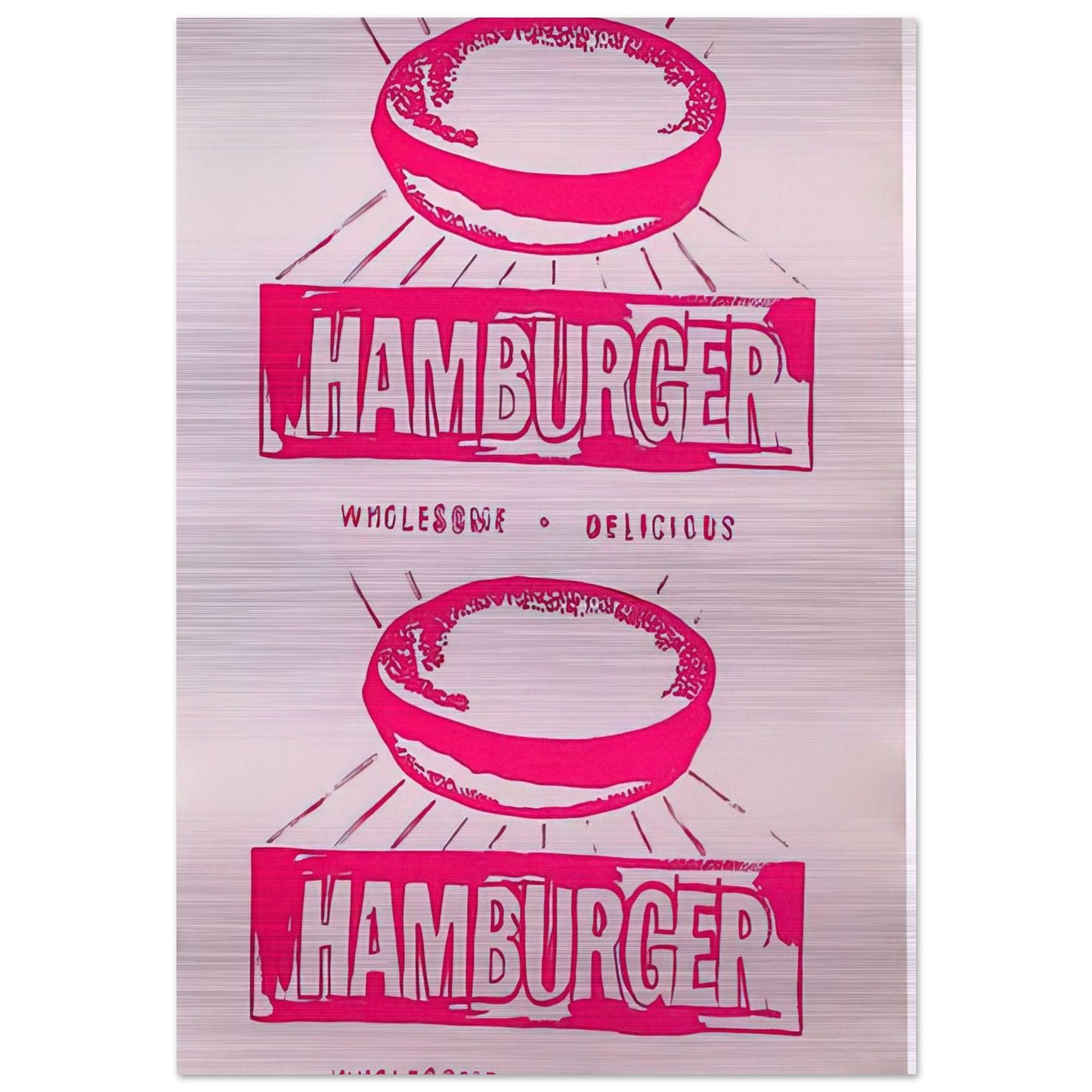 Double Hamburger - Andy Warhol Brushed Aluminum Print - 70x100 cm / 28x40 inches | Andy Warhol Aluminum Print | Andy Warhol Prints