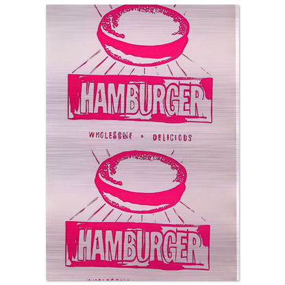Double Hamburger - Andy Warhol Brushed Aluminum Print - 70x100 cm / 28x40 inches | Andy Warhol Aluminum Print | Andy Warhol Prints