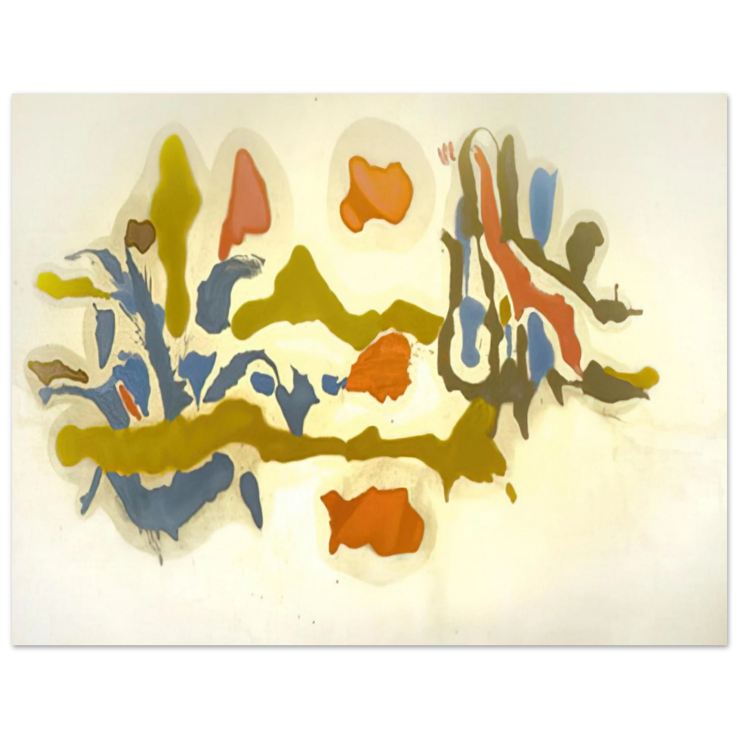 Helen Frankenthaler - Seascape with Dunes - 1962 Wall art - 21x29.7 cm / 8x12" - Premium Wooden Framed Poster With Fine Art Paper - Black frame
