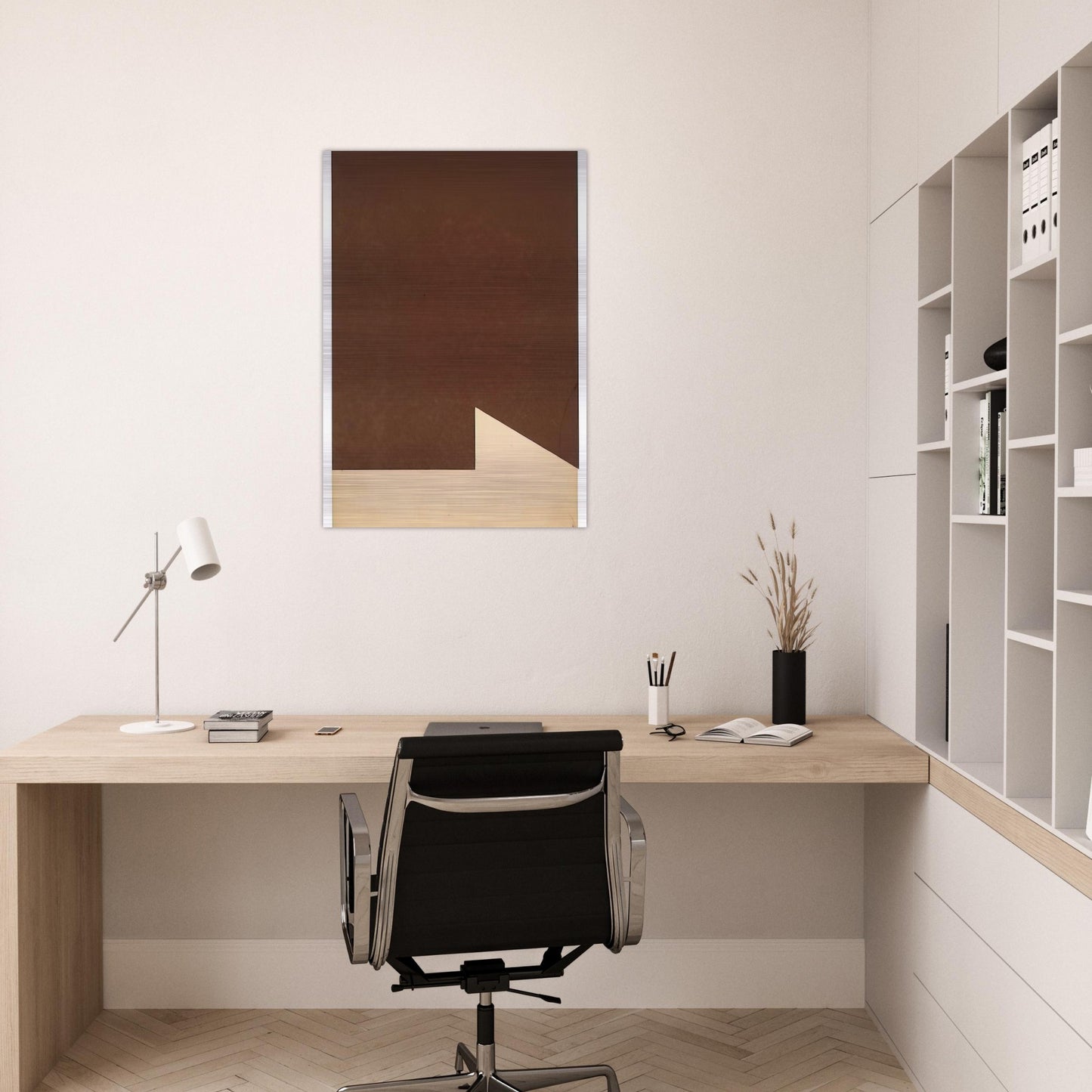 Brown and White - Ellsworth Kelly Brushed Aluminum Print - 70x100 cm / 28x40 inches | Ellsworth Kelly Aluminum Print | Ellsworth Kelly Prints