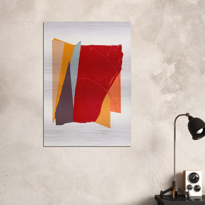 Red Line I - 1979 - Larry Zox Brushed Aluminum Print - 70x100 cm / 28x40 inches | Larry Zox Aluminum Print | Larry Zox Prints