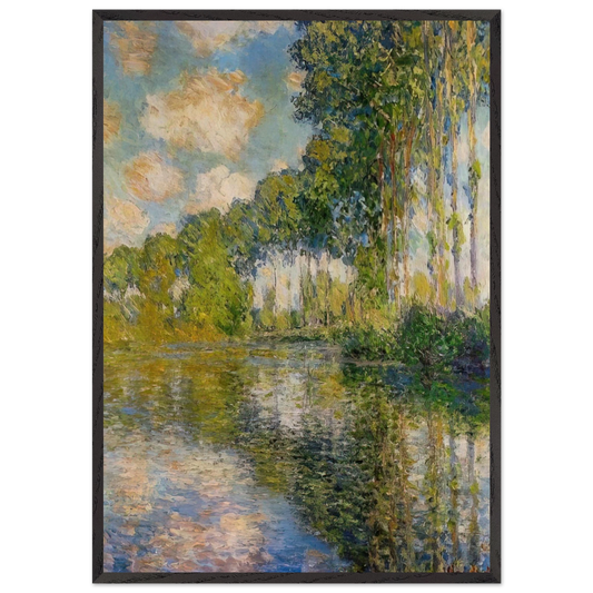 Poplars On The Banks Of The River Epte - claude monet Framed Art Print – Black Wooden Frame - Default Title - -Framed Art Print