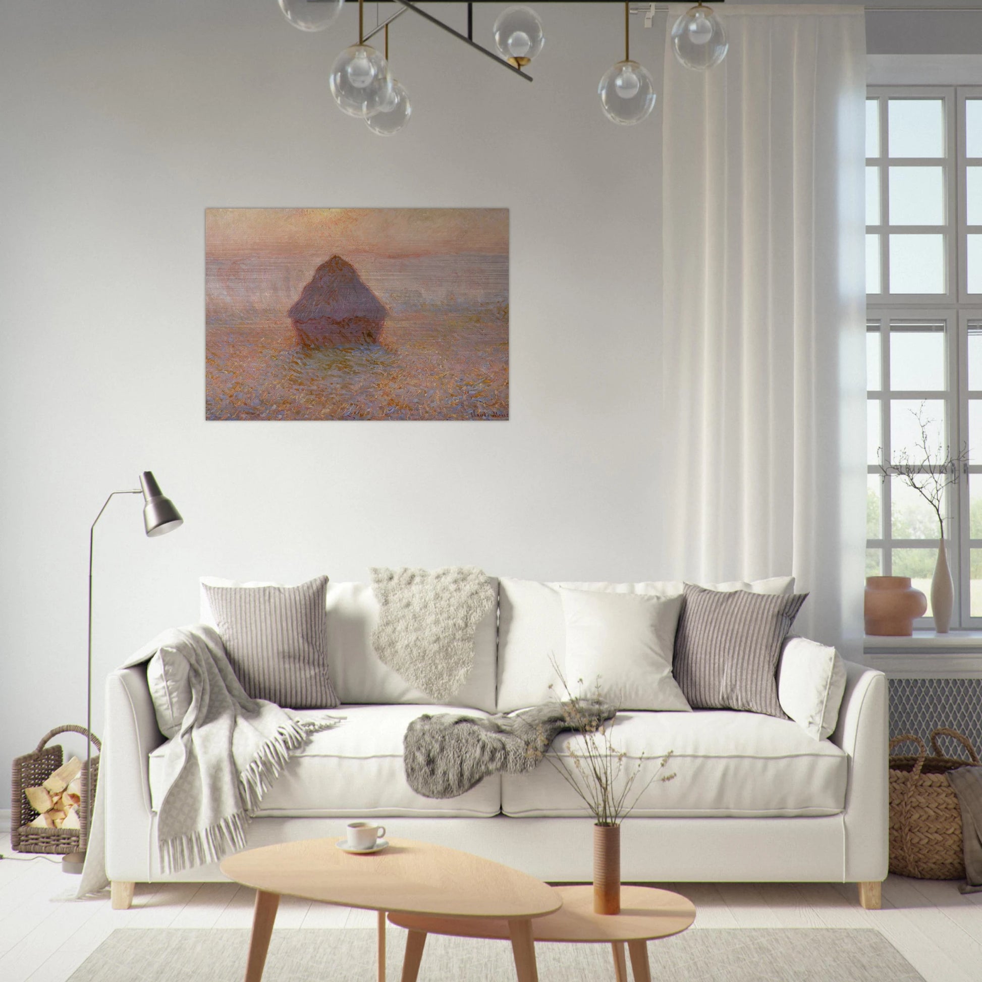 Grainstack, Sun in the Mist - claude monet Brushed Aluminum Print - 70x100 cm / 28x40 inches | claude monet Aluminum Print | claude monet Prints
