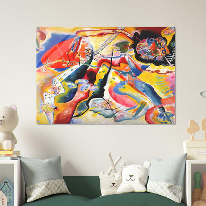 PAINTING WITH RED SPOT 1914 - Wassily Kandinsky Acrylic Print - 70x100 cm / 28x40″ inches | Wassily Kandinsky Wall Art | Wassily Kandinsky Prints