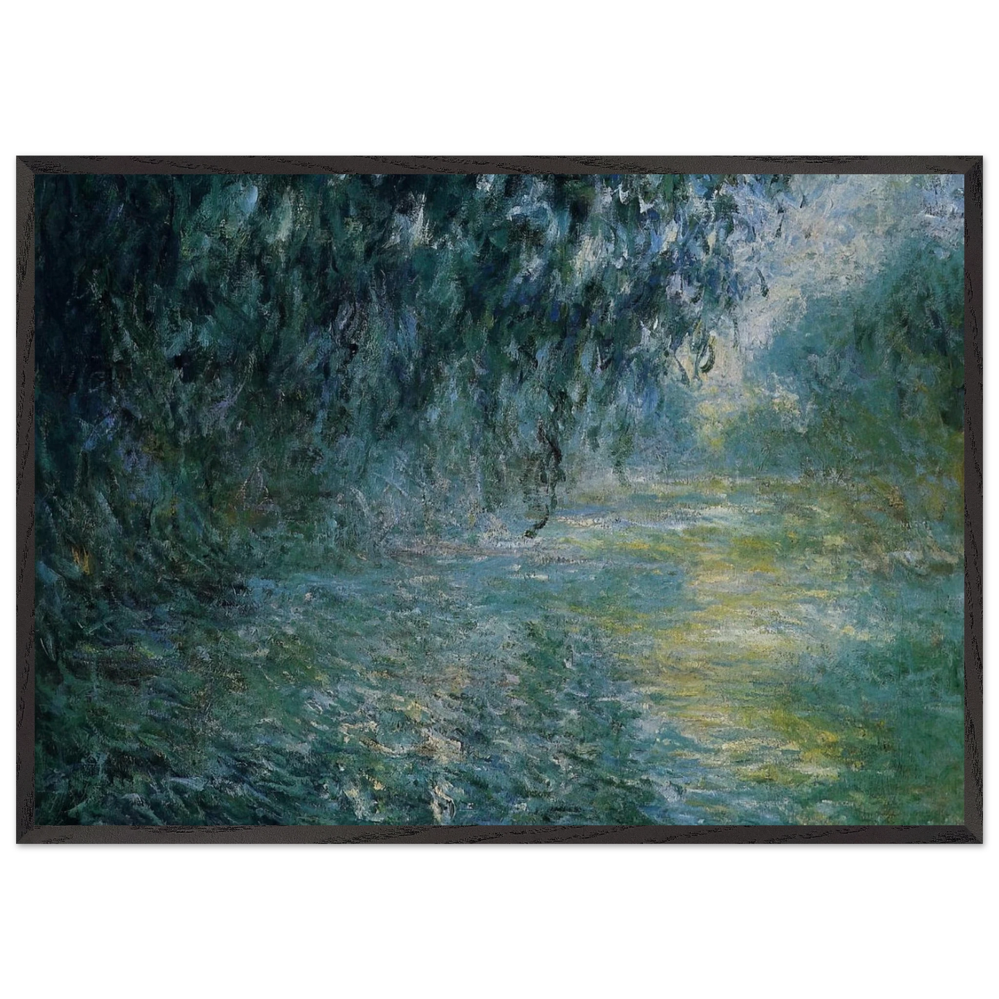 Morning on the Seine in the Rain - claude monet Framed Art Print – Black Wooden Frame - Default Title - -Framed Art Print