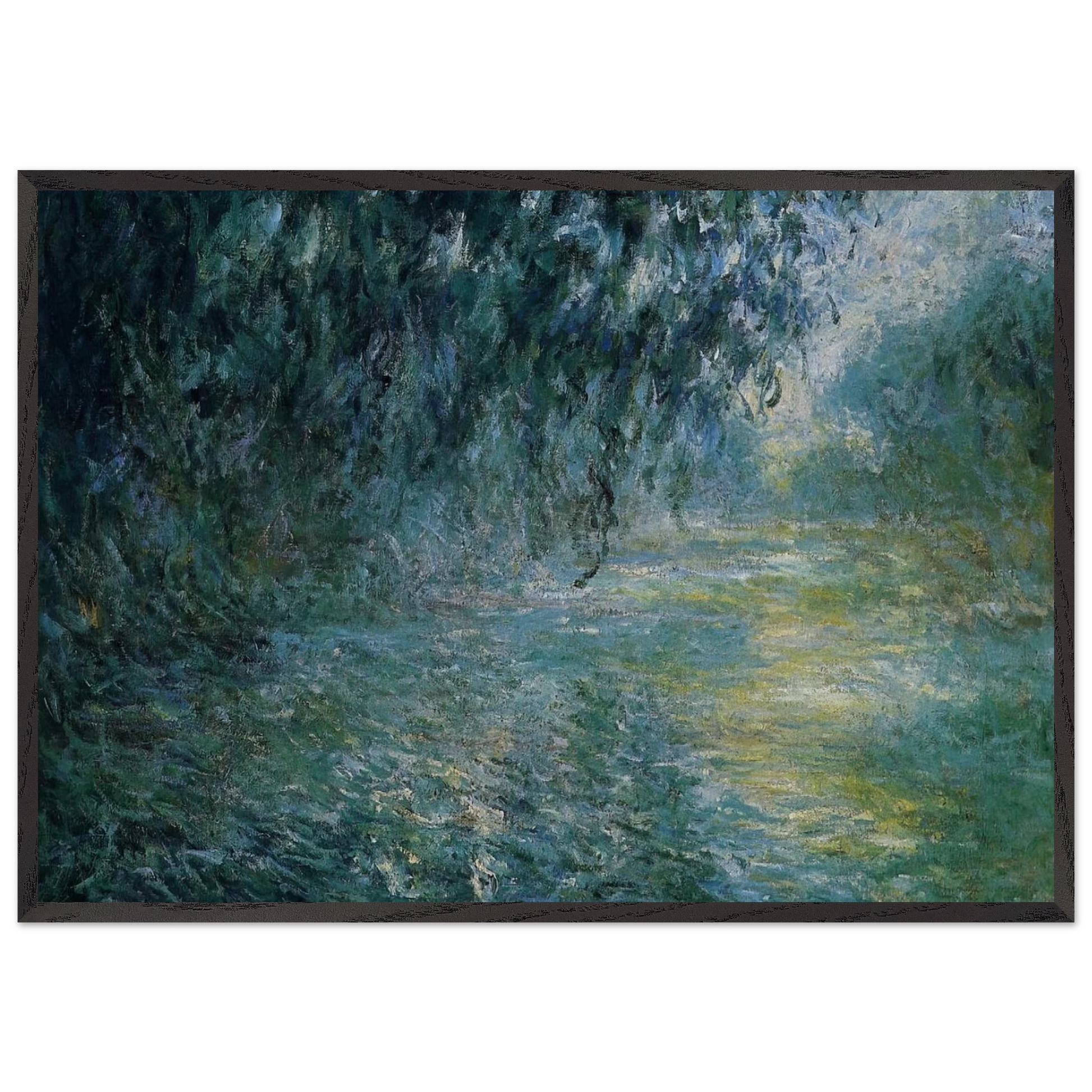 Morning on the Seine in the Rain - claude monet Framed Art Print – Black Wooden Frame - Default Title - -Framed Art Print