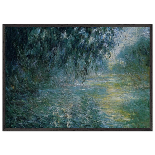 Morning on the Seine in the Rain - claude monet Framed Art Print – Black Wooden Frame - Default Title - -Framed Art Print