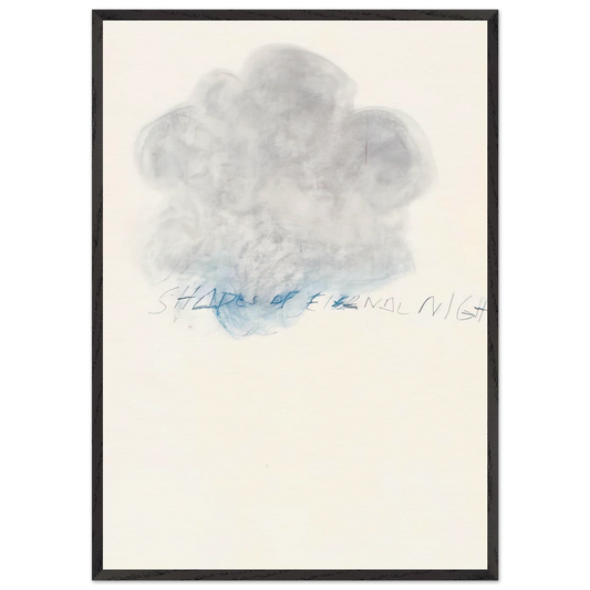 Fifty Days at Iliam Shades of Eternal Night - Cy Twombly Framed Art Print – Black Wooden Frame - Default Title - -Framed Art Print