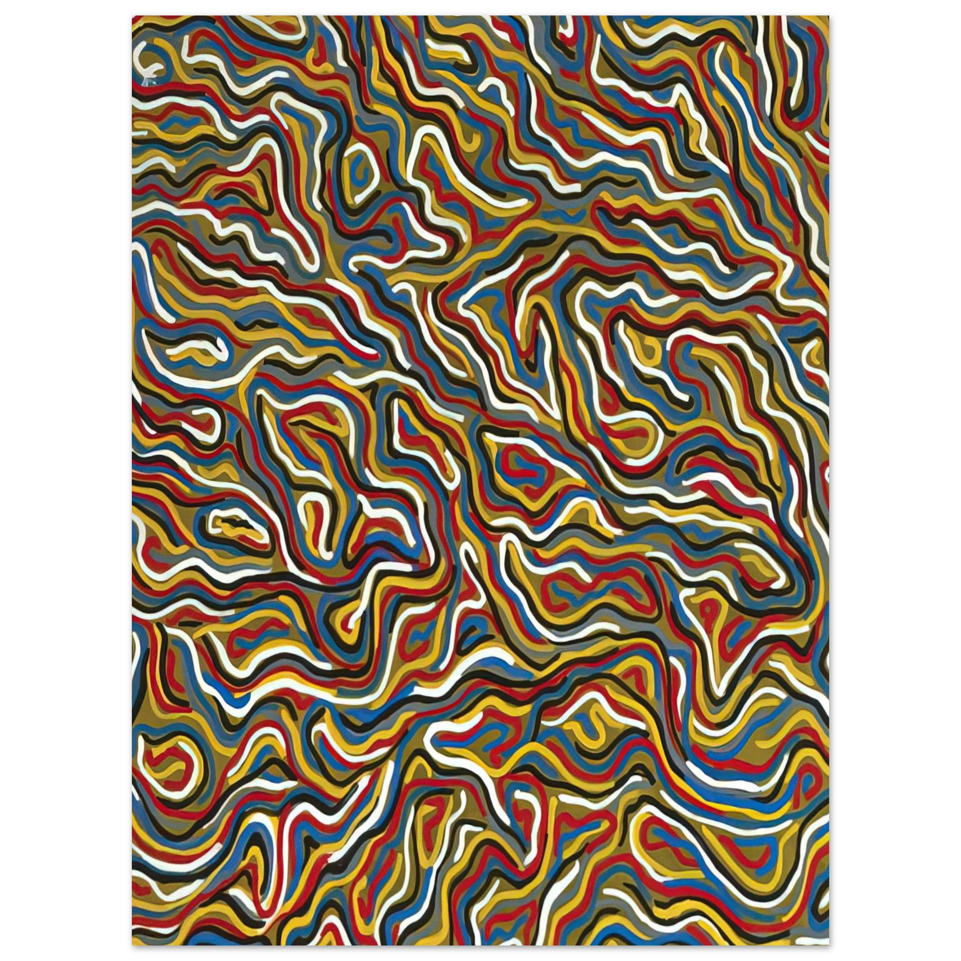 Sol LeWitt - Squiggly Brushstrokes Olive Fine Art Poster - Default Title