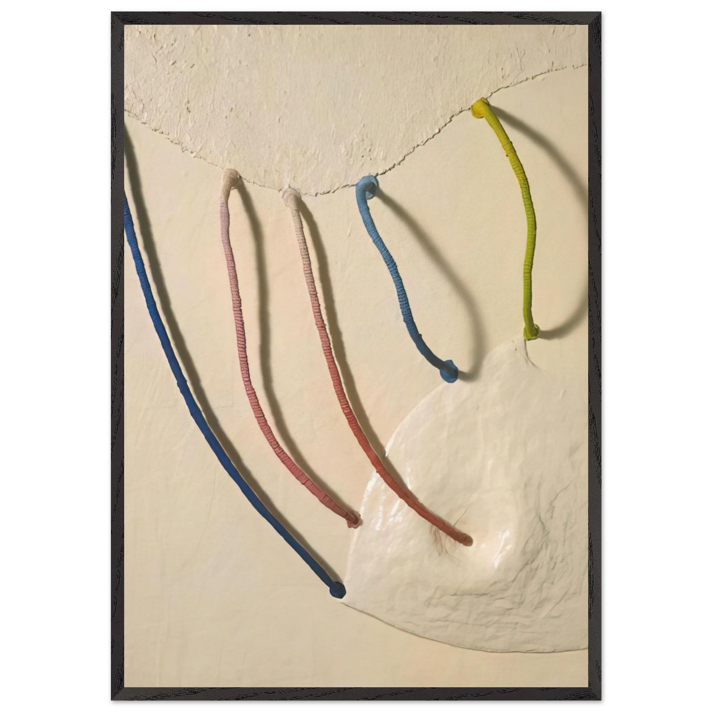 TOMORROW S APPLES 5 IN WHITE 1965 - Eva Hesse Framed Art Print – Black Wooden Frame - Default Title - -Framed Art Print