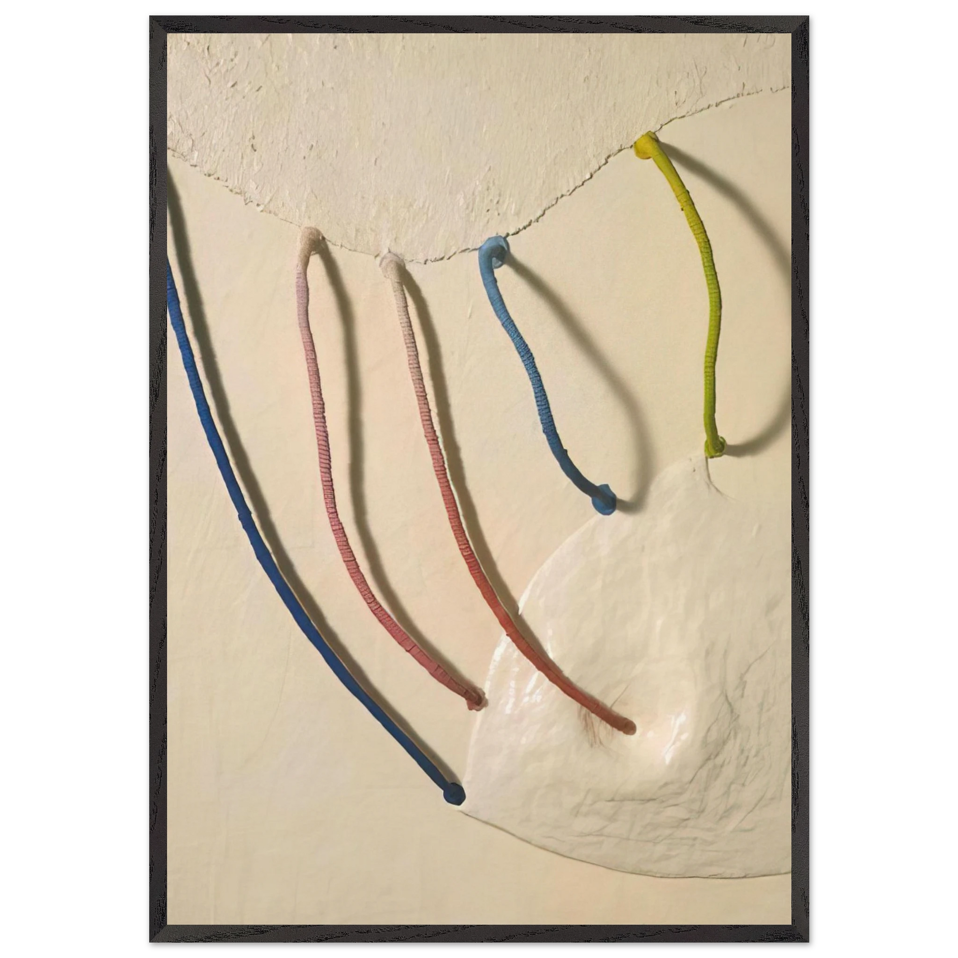 TOMORROW S APPLES 5 IN WHITE 1965 - Eva Hesse Framed Art Print – Black Wooden Frame - Default Title - -Framed Art Print