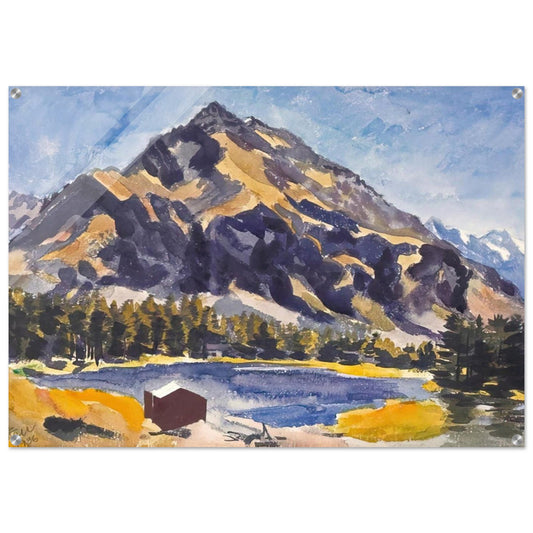 Bergsee A Mountain Lake - 1936 - Johannes Itten Acrylic Print - 70x100 cm / 28x40″ inches | Johannes Itten Wall Art | Johannes Itten Prints