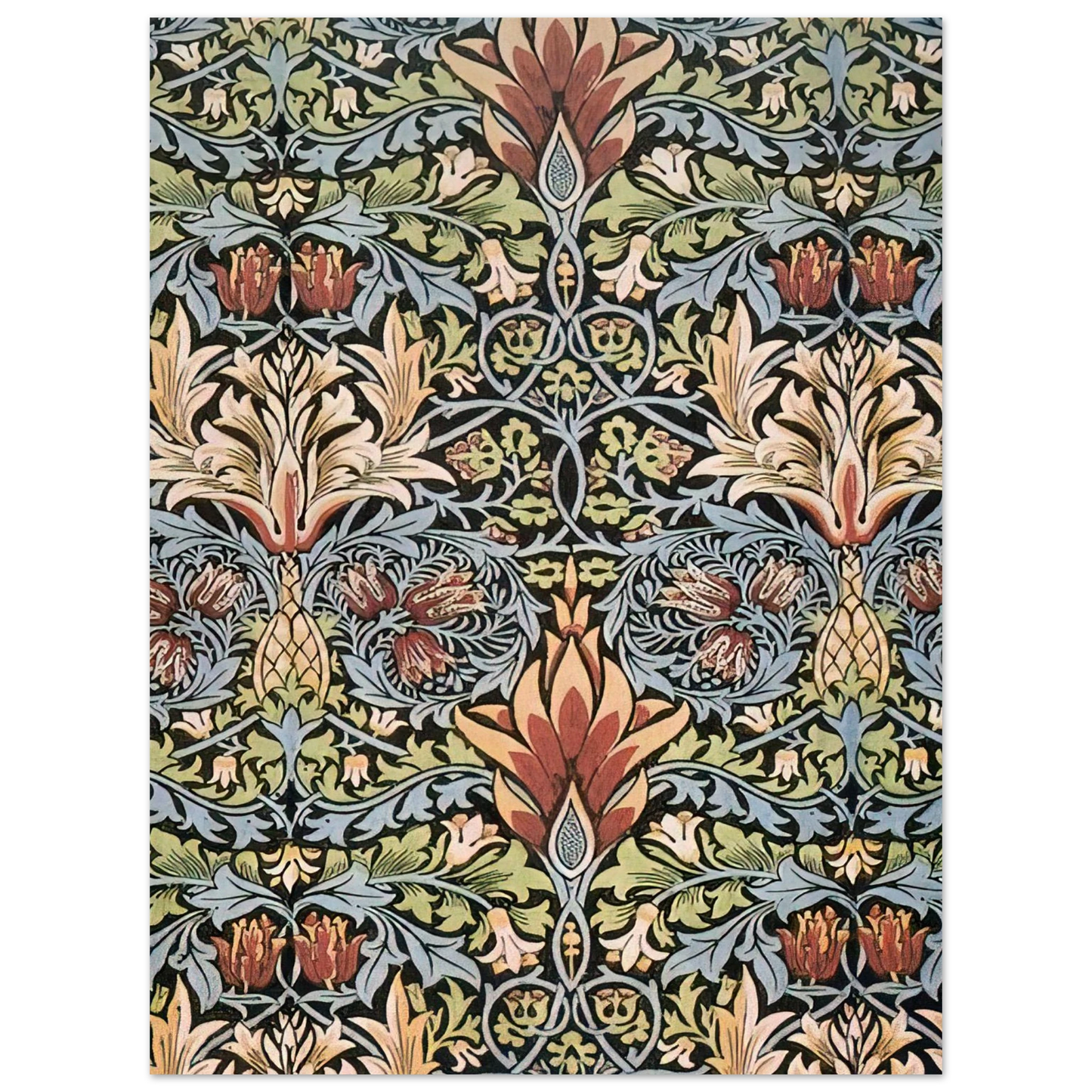 William Morris - SNAKESHEAD PRINTED TEXTILE 1876 Fine Art Poster - 13x18 cm / 5x7 inches