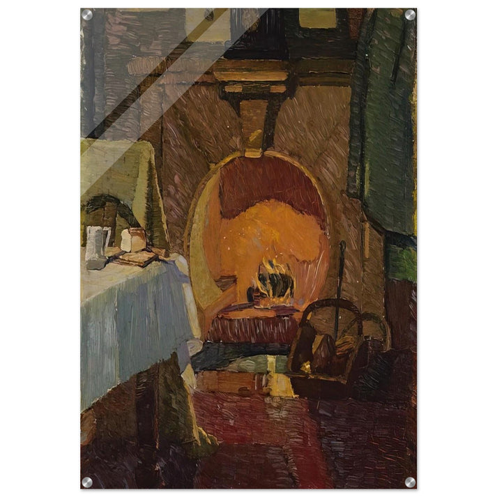 Firelight - 1919 - Grace Cossington Smith Acrylic Print - 70x100 cm / 28x40″ inches | Grace Cossington Smith Wall Art | Grace Cossington Smith Prints