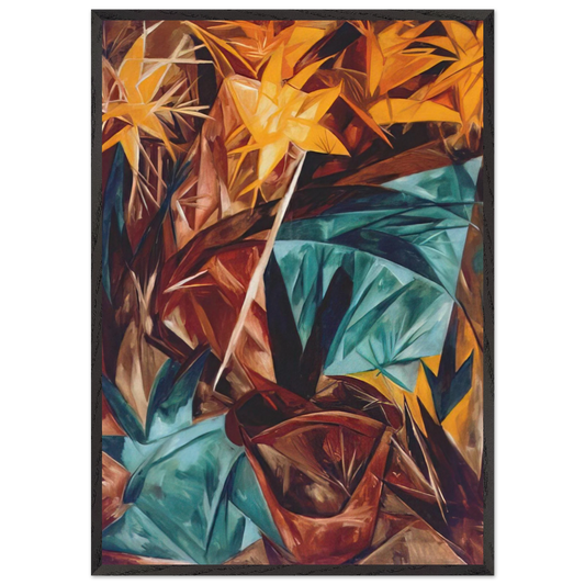 Rayonist lilies - 1913 - Natalia Goncharova Framed Art Print – Black Wooden Frame - Default Title - -Framed Art Print